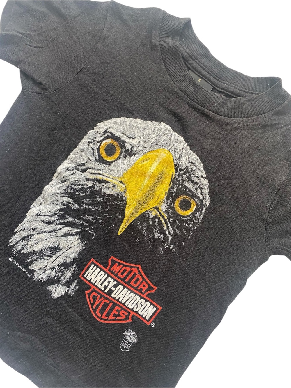 Vintage 1985 Single Stitch  Harley-Davidson Kids Black Eagle Graphic Tee